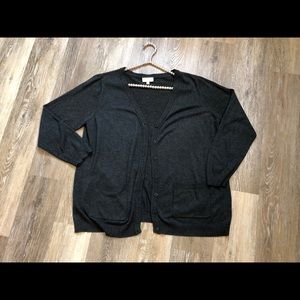 ModCloth Grey button up cardigan. Size 1X